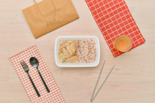 薑蔥醬慢煮雞肉配紅米飯 Sous-Vide Chicken with Ginger Scallion Sauce and Red Rice