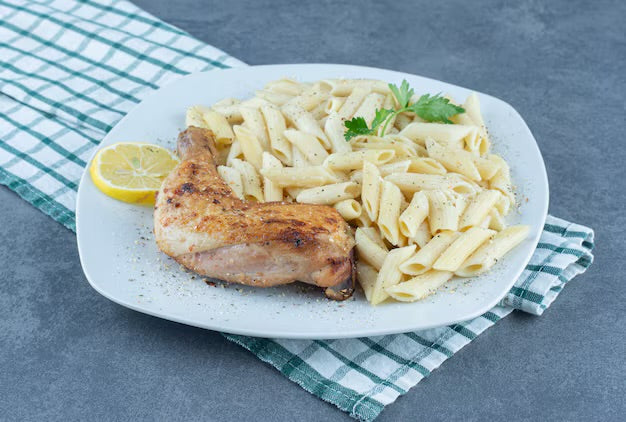 蒜香檸檬烤雞髀長通粉 Lemon Garlic Roasted Chicken Leg with Penne